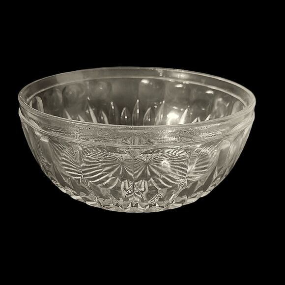 Vintage Modern Cut Glass Bowl 8 3/4" x 3 3/4" Heavy - Picture 5 of 8